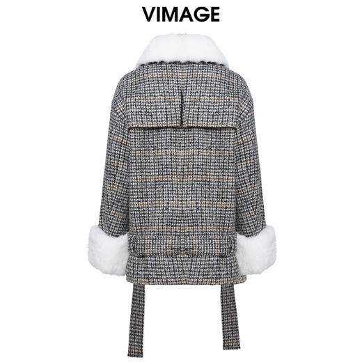 图不符下架-VIMAGE纬漫纪冬季新款保暖绵羊毛外套大衣V1414016 商品图6