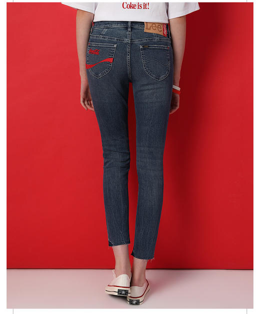 Lee可口可乐联名418版型修身小脚蓝色女牛仔裤LWN4183YQ94V 商品图1