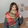 2022韩版新款彩色千鸟格仿羊绒围巾秋冬加厚保暖披肩短须流苏学生围脖 商品缩略图0
