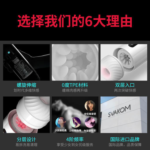 SVAKOM司沃康迪伦吮吸伸缩旋转飞机杯男用电动自慰器男性用品 商品图2