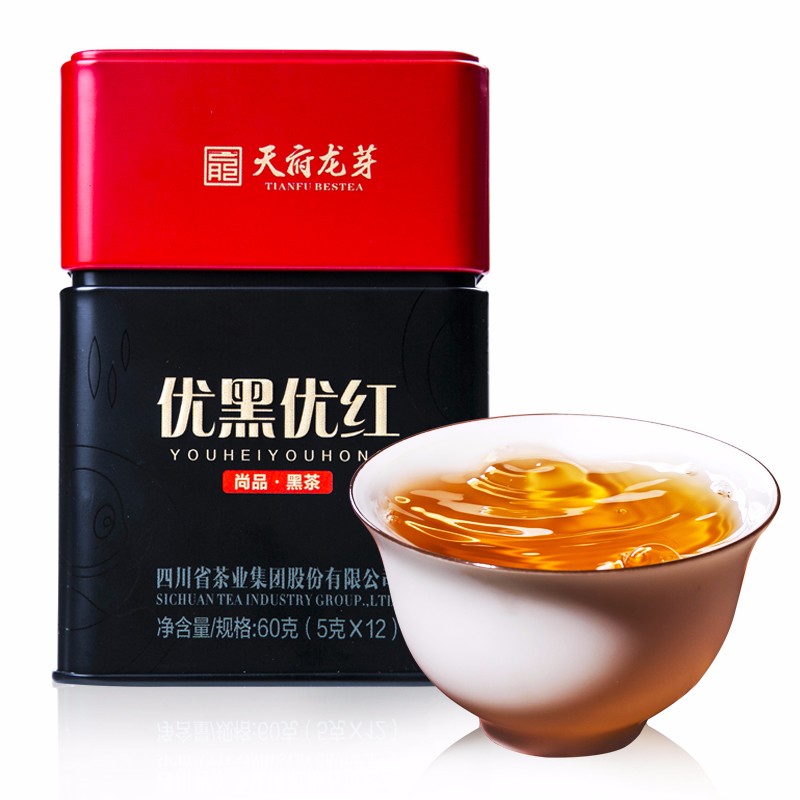 【连续16年获得有机茶叶认证】川茶集团 天府龙芽 创新黑茶 60g/罐（京东同款）
