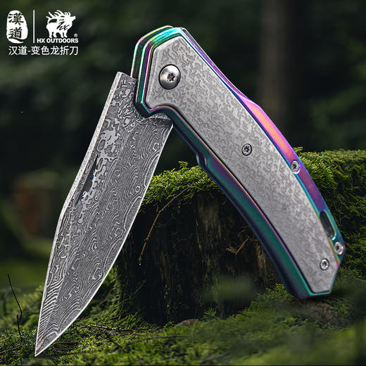 汉道变色龙折叠刀户外随身刀野外锋利防身刀 商品图9
