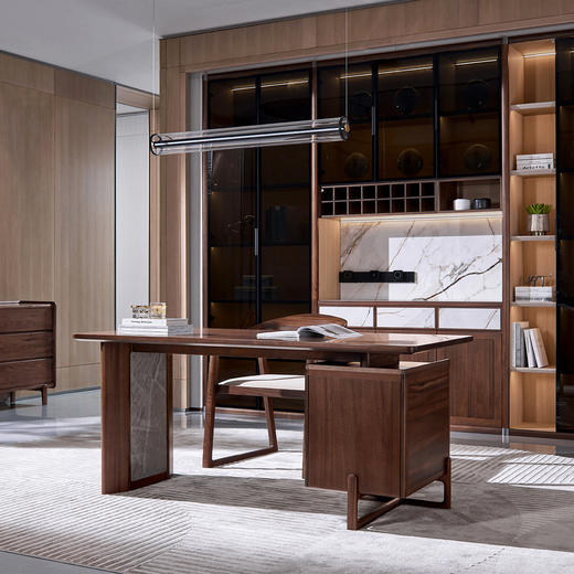 【现代风-CY411书椅】现代风 /书房/FAS级北美黑胡桃木/实木书椅 商品图1