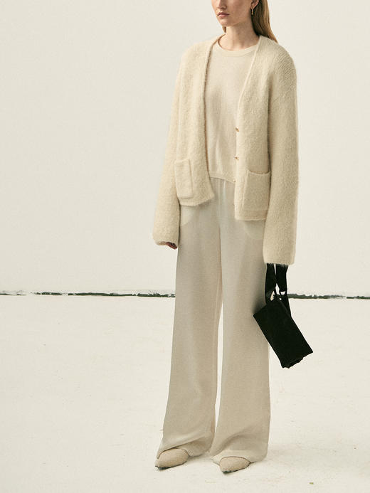 Viktoria Chan | AW22077 Rue knitted cardigan [羊驼毛开衫外套 灰/白] 商品图5