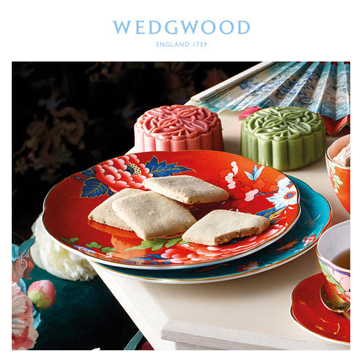 【WEDGWOOD】威基伍德嫣红牡丹21cm盘子四件组骨瓷欧式餐盘菜盘家用套装 商品图2