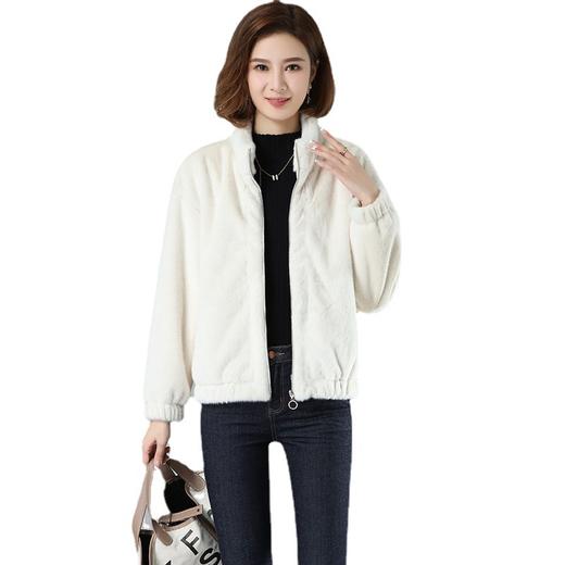 CT-2107 2022新款短款韩版修身女式仿水貂毛外套 秋冬季海宁皮草女士外套 商品图3