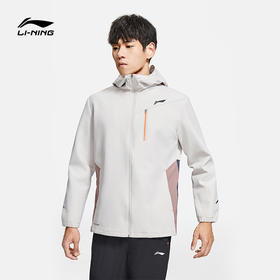 李宁2022新款风衣男士跑步系列冬季开衫长袖防风透湿连帽运动服