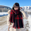 秋冬人字纹格子仿羊绒围巾女短须新款韩版ins风保暖披肩学生围脖 商品缩略图0