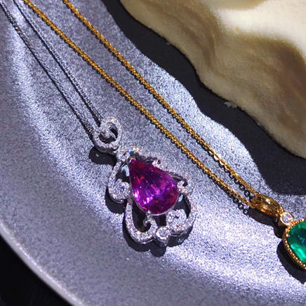 紫色蓝宝石水滴挂件〔浪〕 商品图1