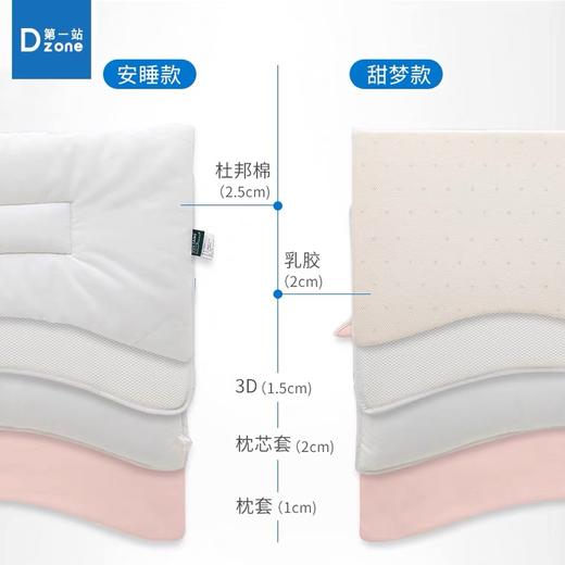 Dzone第一站 安睡（杜邦）&甜梦（乳胶）幼童枕 A类婴幼儿产品四季男宝女宝通用儿童枕 水洗透气0-1-6-10岁 商品图1