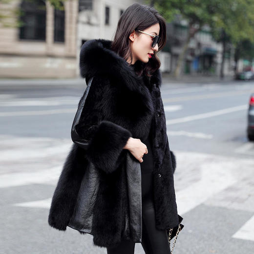 TZW-皮毛一体外套狐狸毛皮羊剪绒大衣 商品图2