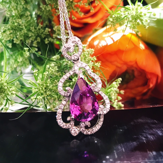 紫色蓝宝石水滴挂件〔浪〕