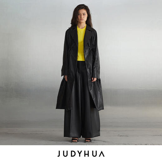 JUDYHUA 抽绳口袋拼接设计款风衣 商品图0