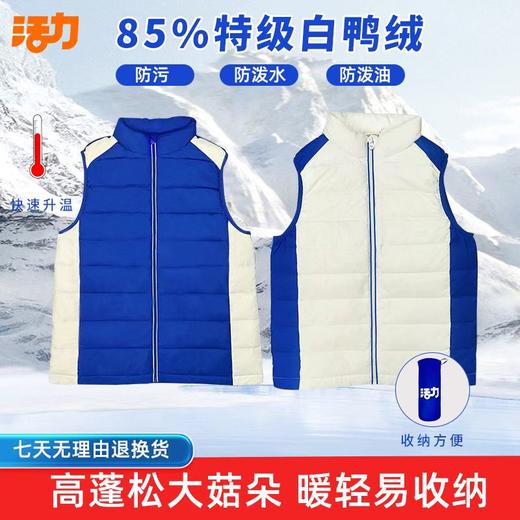 深圳南方科技大学（宝安学校）小学羽绒马甲85%白鸭绒背心保暖立领无袖（送校徽）（羽绒马甲均为整码） 商品图0