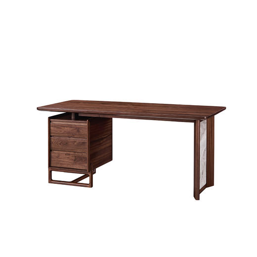 【现代风-CY401书桌】现代风/书房/北美黑胡桃木/实木+岩板书桌 商品图1