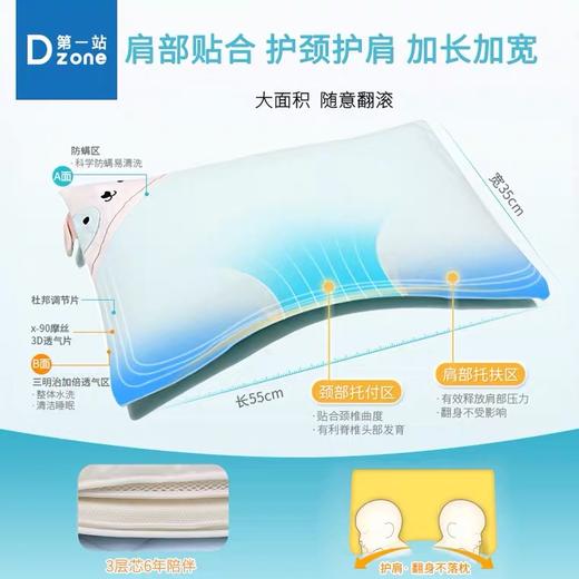 Dzone第一站 安睡（杜邦）&甜梦（乳胶）幼童枕 A类婴幼儿产品四季男宝女宝通用儿童枕 水洗透气0-1-6-10岁 商品图3