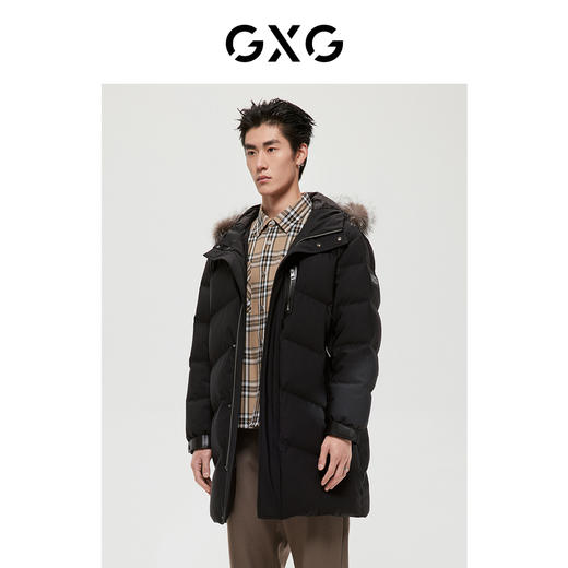 GXG男装 2022年极简系列黑色羽绒服冬季新品 商品图0