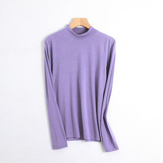 羊毛德绒半高领发热打底衫女士秋冬季春款磨毛蓄热打底修身长袖 商品图5