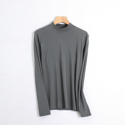 羊毛德绒半高领发热打底衫女士秋冬季春款磨毛蓄热打底修身长袖 商品图7