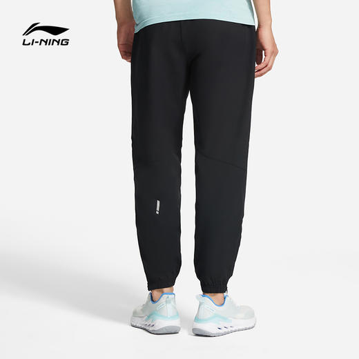 李宁 男士跑步系列冬季保暖防泼水反光束脚运动长裤 商品图3