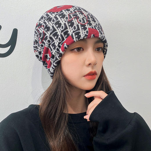 MZJ-护颈防风防寒保暖围脖秋冬针织堆堆帽子仿羊绒多功能套头男女脖套 商品图5