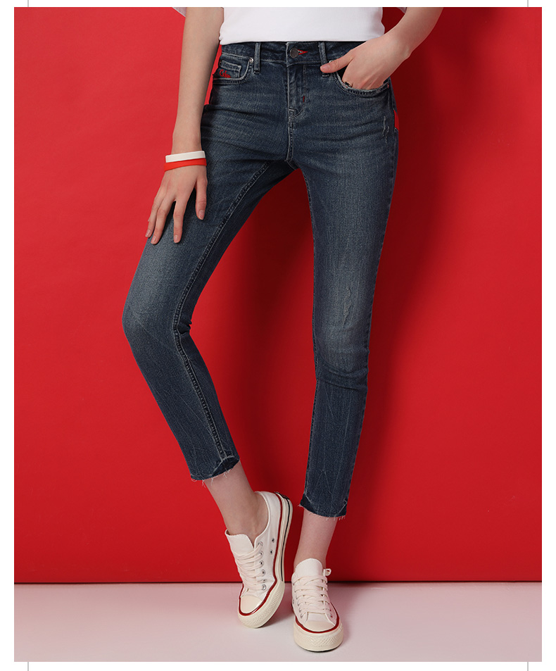 Lee可口可乐联名418版型修身小脚蓝色女牛仔裤LWN4183YQ94V