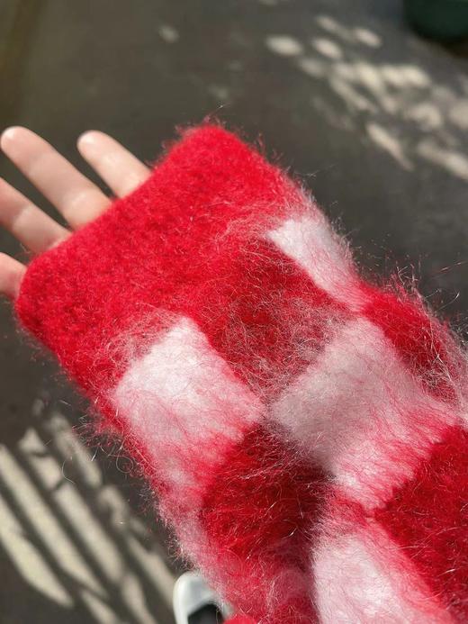 高颜值马海毛针织开衫！拉毛红白晕染棋格！工厂资源I*M同款同材质！超幼马海毛+超细美丽诺羊毛混纺 贴肤柔软~ 商品图10