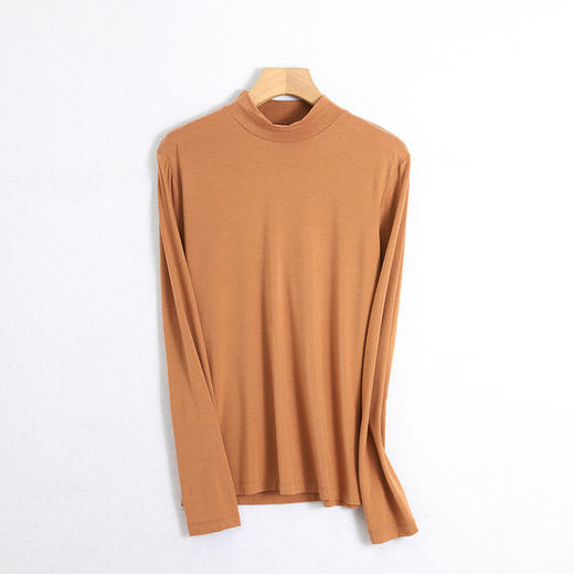 羊毛德绒半高领发热打底衫女士秋冬季春款磨毛蓄热打底修身长袖 商品图4