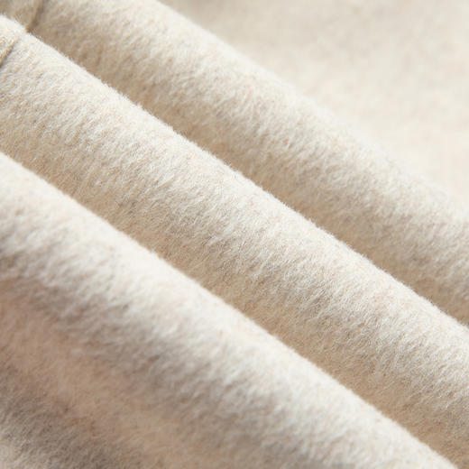 Famecoco范可儿双面呢大衣秋冬pu皮拼接撞色毛呢外套女F228AQ006 商品图4