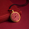 s925银镀金镶朱砂山鬼花钱吊坠男项链挂件女符本命年挂件 商品缩略图3
