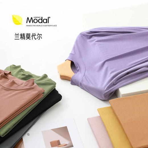 羊毛德绒半高领发热打底衫女士秋冬季春款磨毛蓄热打底修身长袖 商品图0