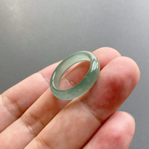 高冰种蓝水雪花棉翡翠指环16.5 商品图7