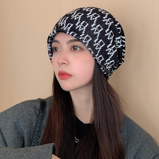 MZJ-护颈防风防寒保暖围脖秋冬针织堆堆帽子仿羊绒多功能套头男女脖套 商品图7