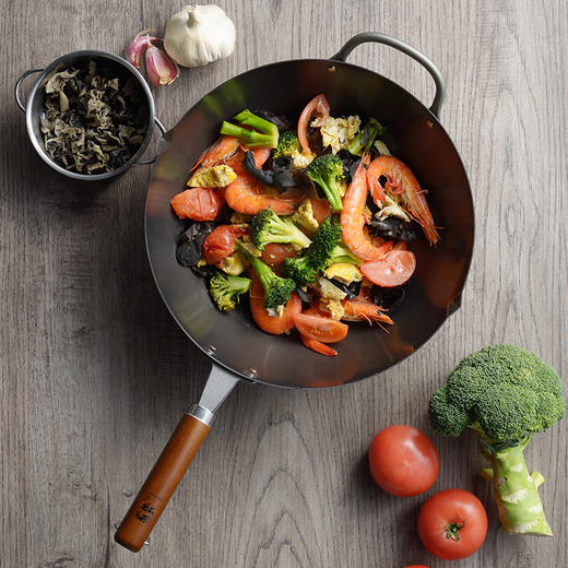 日本原装进口乡技氮化炒锅熟铁无涂层铁锅 商品图2