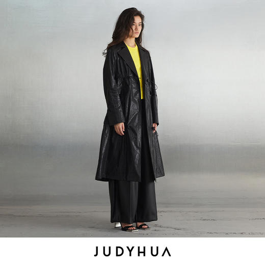 JUDYHUA 抽绳口袋拼接设计款风衣 商品图1