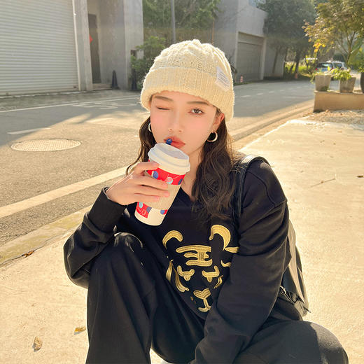 「14款配色」纯色日系麻花毛线帽子女 韩版秋冬学生保暖护耳针织帽情侣冷帽配饰 商品图2