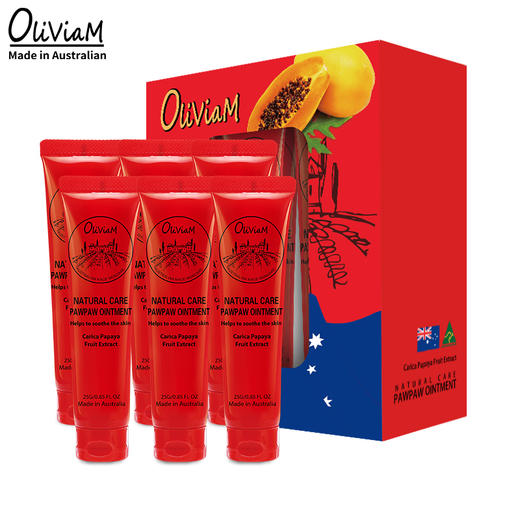 【中欧班列精选】  澳洲木瓜膏 原装进口Oliviam/澳莉维亚木瓜膏6支家庭装 商品图9