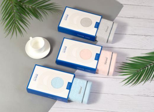 【团购展示】洁玉质素毛巾单条装礼盒TG19-01A 商品图0