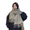 2022秋冬韩版双线格子围巾女长款百搭仿羊绒保暖披肩情侣围脖 商品缩略图4