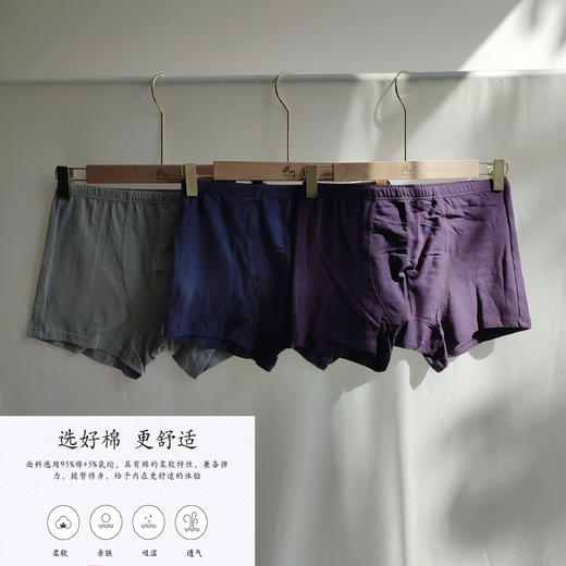 IY-78(二枚组)男式莱卡棉平角裤（混色） 商品图2