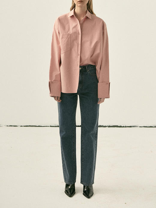 Viktoria Chan | AW22050 RUE boyfriend shirt [粉、白] 商品图7