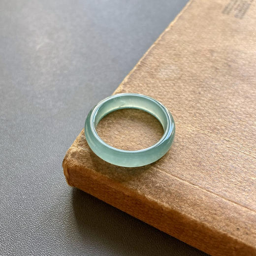 高冰种蓝水雪花棉翡翠指环16.5 商品图3