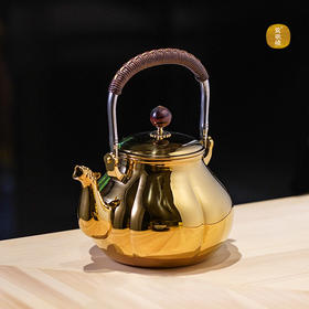 【莺歌烧旗舰店】兽口六瓣瓜形金面壶