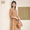 佐尔美2022秋季新款 气质职场贝母扣中长连衣裙女E23LL16 商品缩略图2
