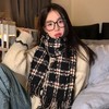复古风拼色格纹流苏围巾女秋冬加厚格子披肩学生保暖情侣围脖男 商品缩略图1
