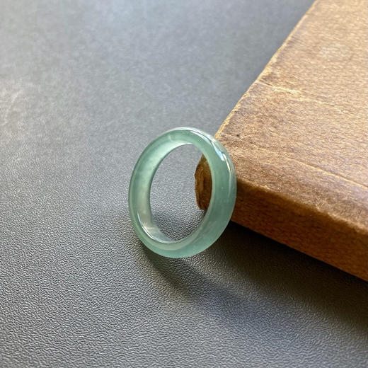 高冰种蓝水雪花棉翡翠指环16.5 商品图0