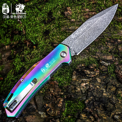 汉道变色龙折叠刀户外随身刀野外锋利防身刀 商品图7
