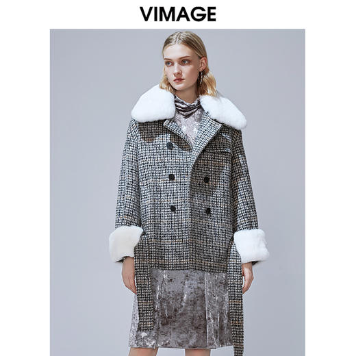 图不符下架-VIMAGE纬漫纪冬季新款保暖绵羊毛外套大衣V1414016 商品图0