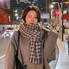 韩国千鸟格围巾女冬季2022新款毛线情侣披肩复古百搭保暖时尚围脖 商品缩略图3