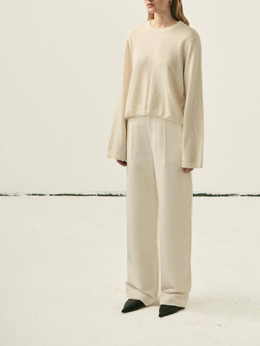 Viktoria Chan | AW22078 Rue cashmere basic [山羊绒圆领毛衣 黑/白] 商品图2